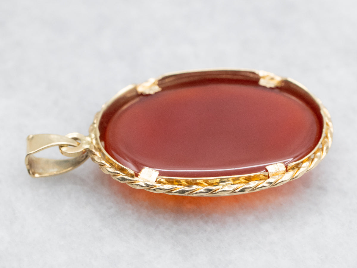 Oval Cut Carnelian Pendant
