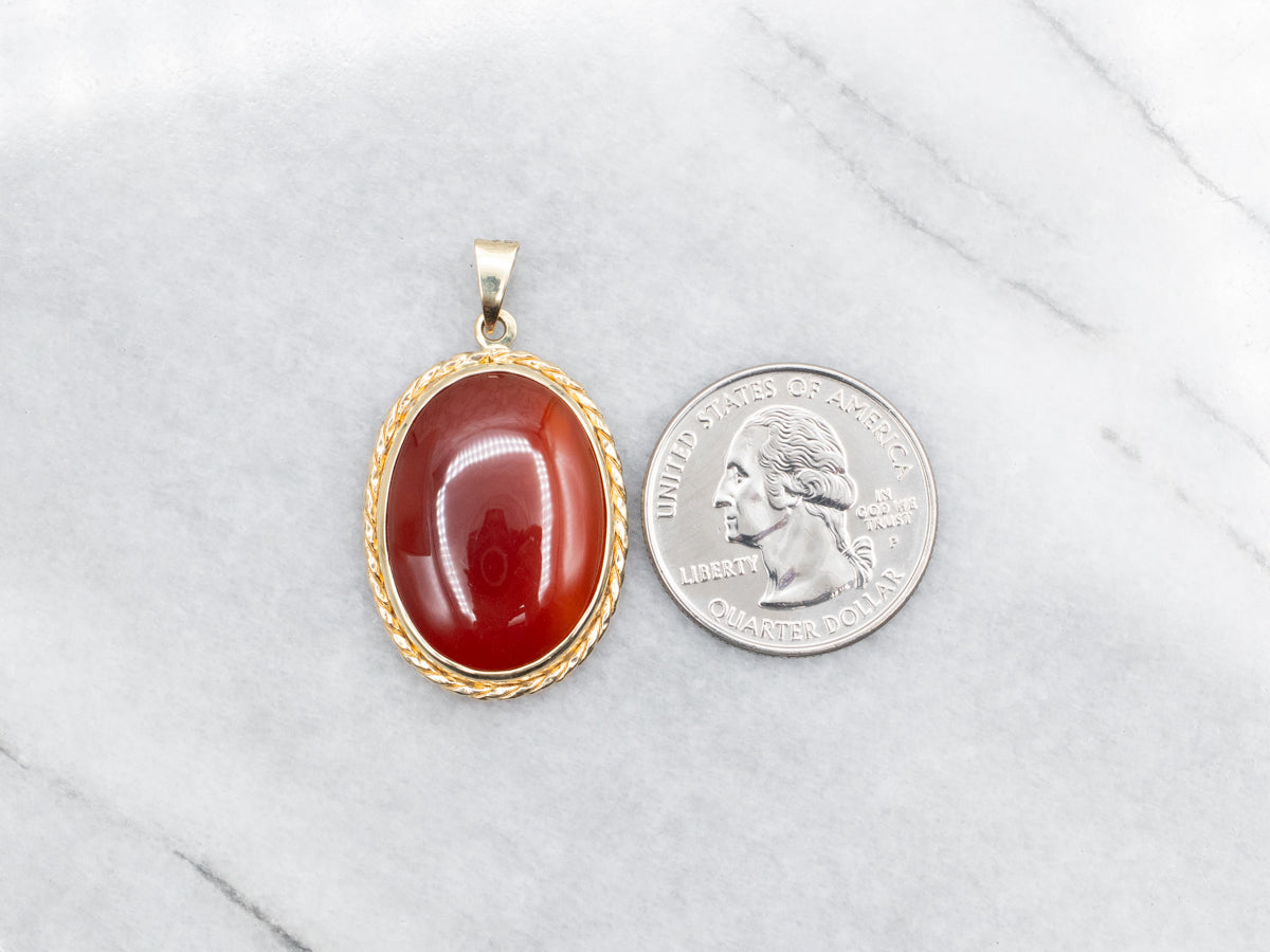 Oval Cut Carnelian Pendant