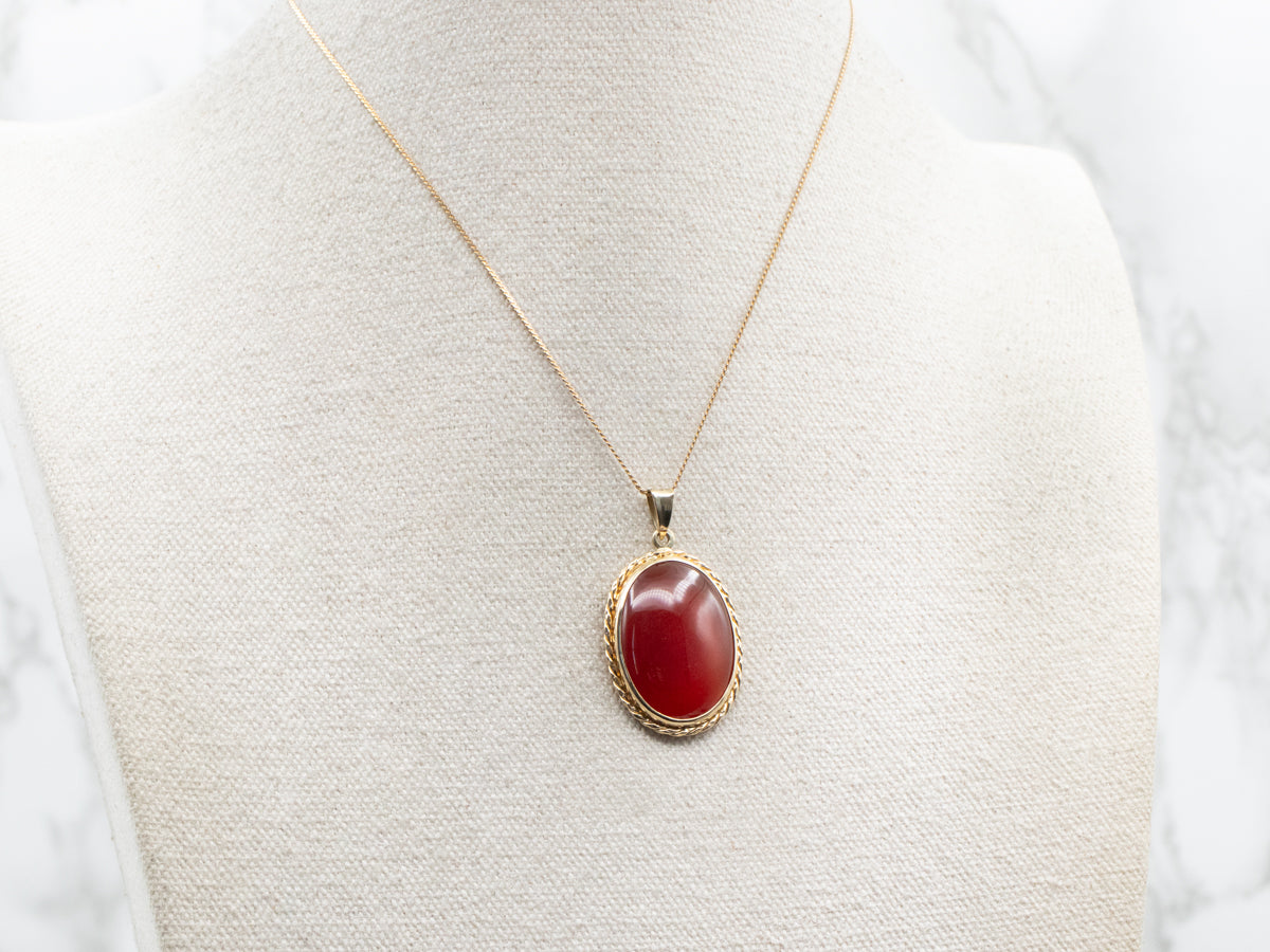 Oval Cut Carnelian Pendant