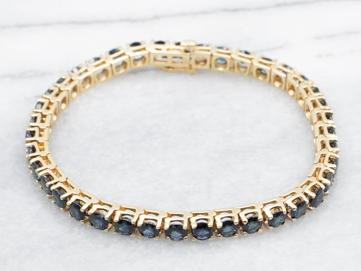Gold Sapphire Tennis Bracelet
