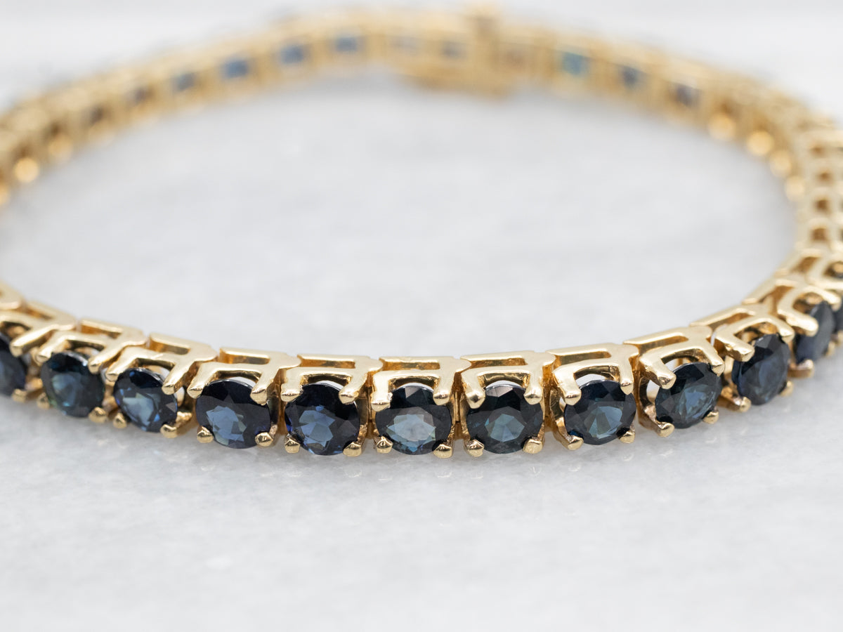 Gold Sapphire Tennis Bracelet