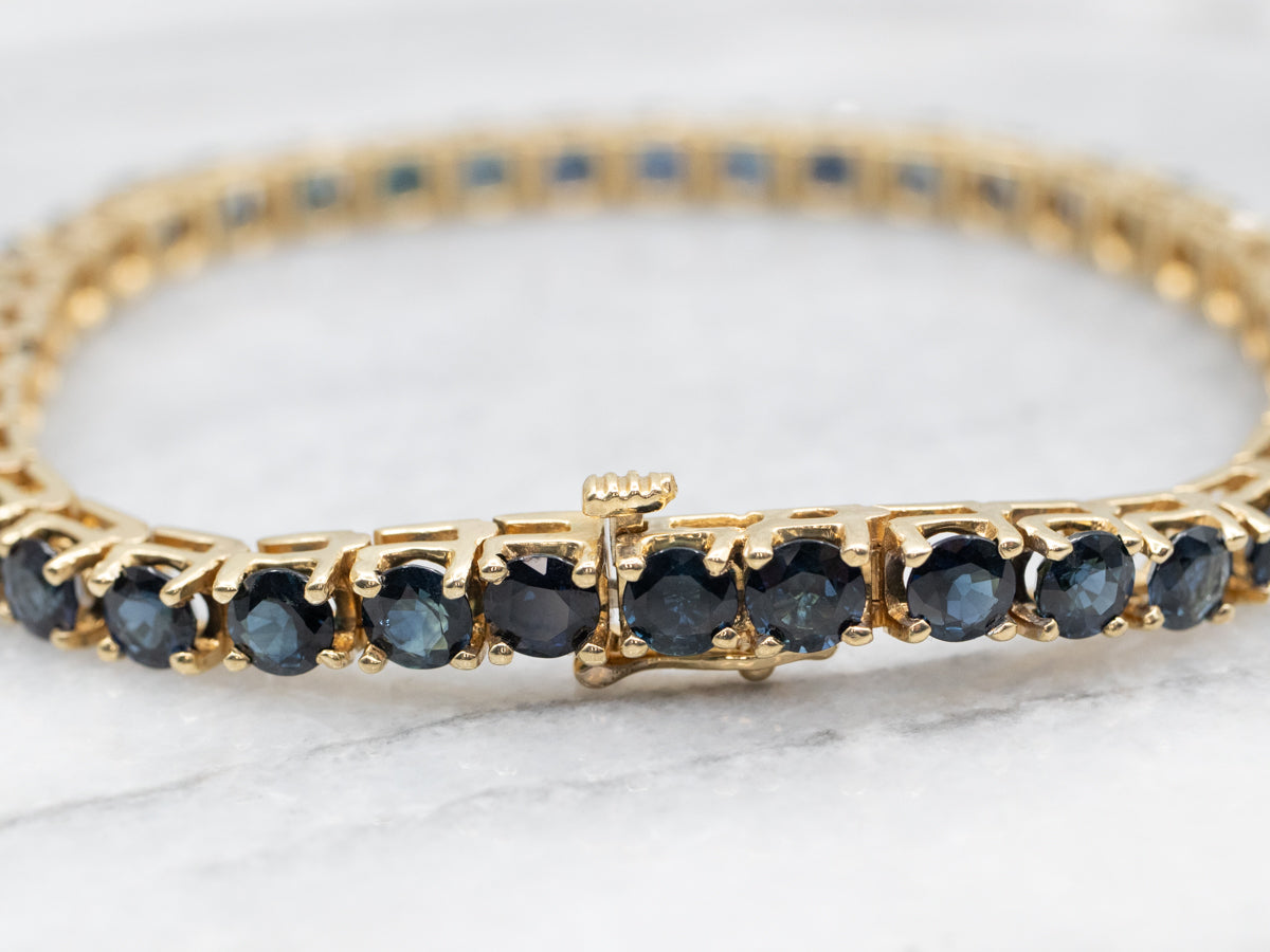 Gold Sapphire Tennis Bracelet
