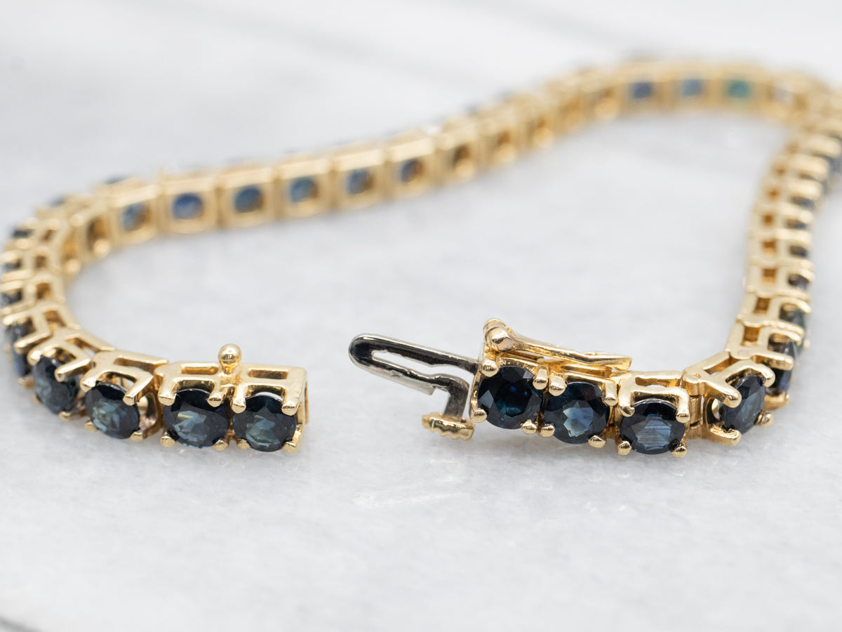 Gold Sapphire Tennis Bracelet