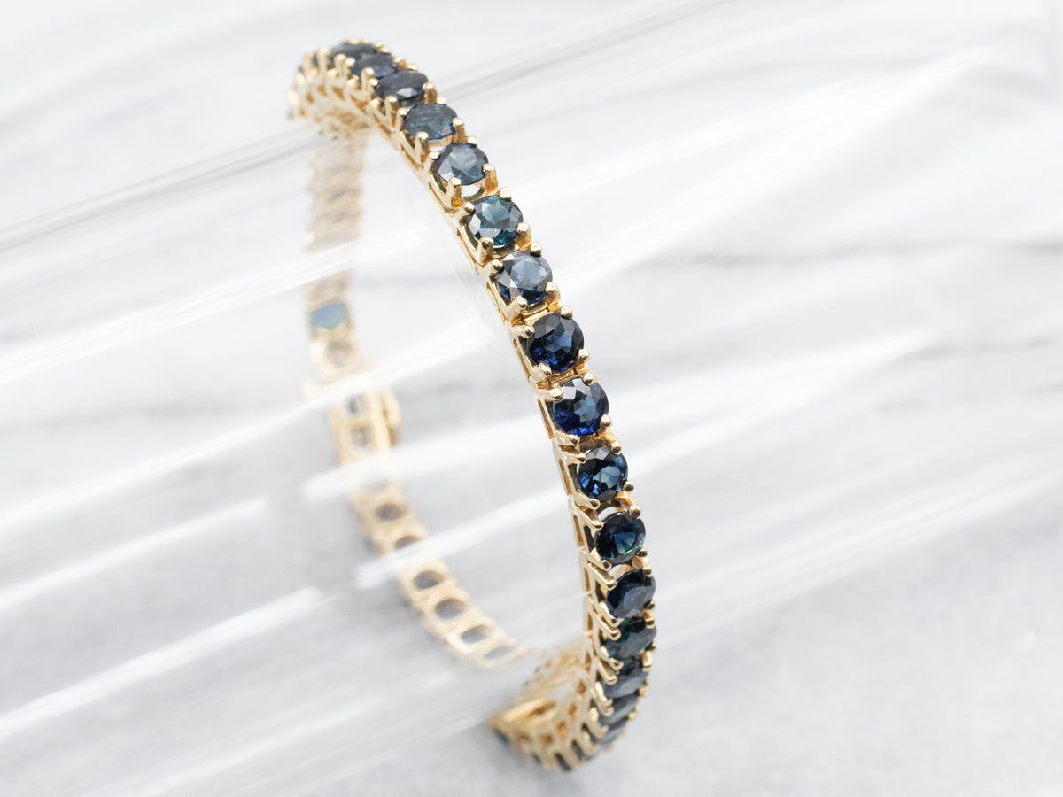 Gold Sapphire Tennis Bracelet
