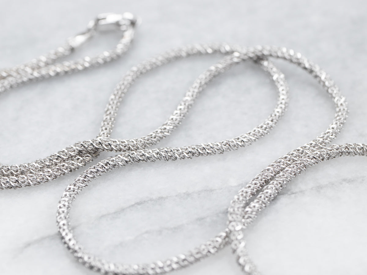 White Gold Sparkly Snake Chain with Lobster Clasp