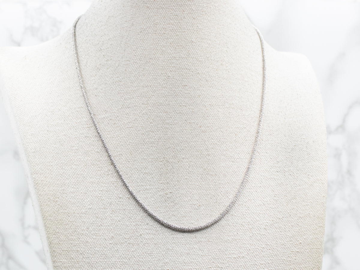 White Gold Sparkly Snake Chain with Lobster Clasp