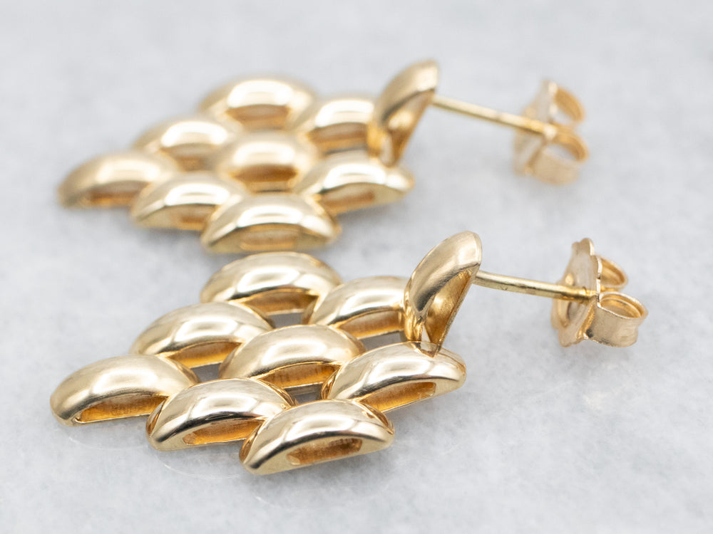 Mesh Link Two Tone Drop Earrings main image 1