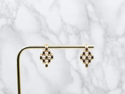 Mesh Link Two Tone Drop Earrings