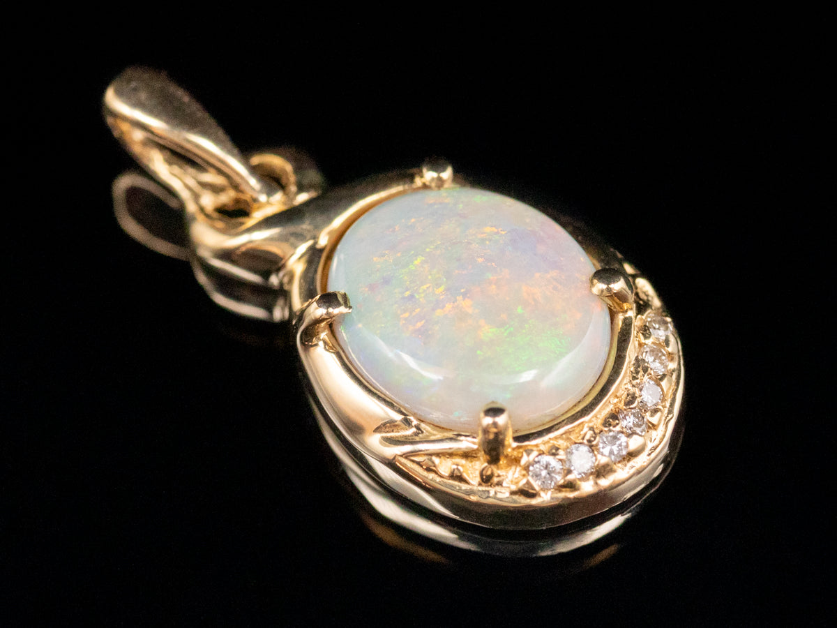 Opal and Diamond Pendant