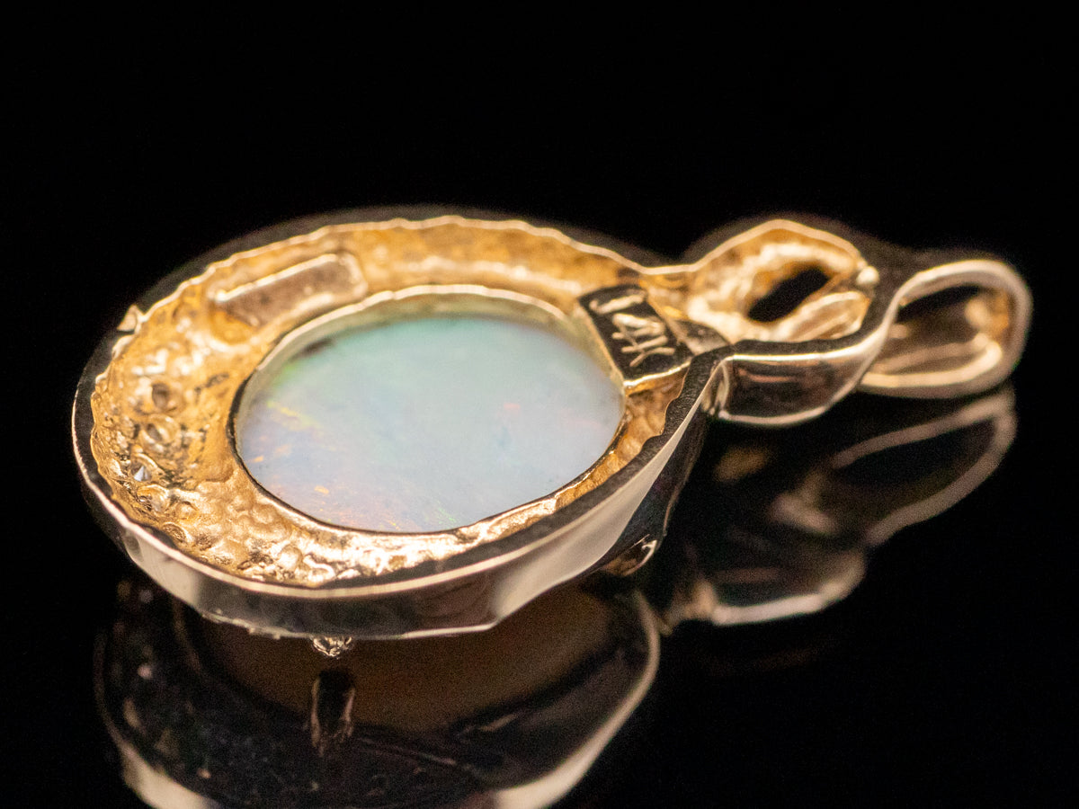 Opal and Diamond Pendant