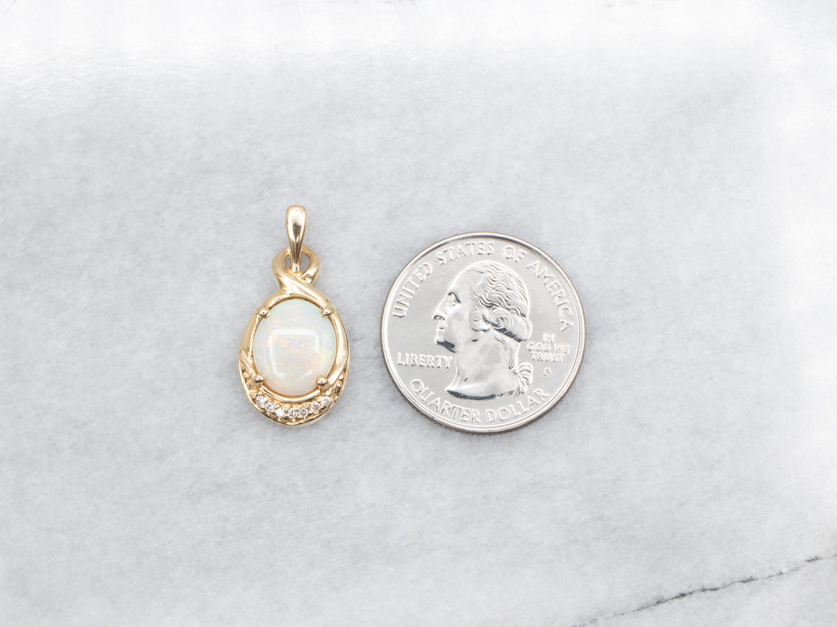Opal and Diamond Pendant
