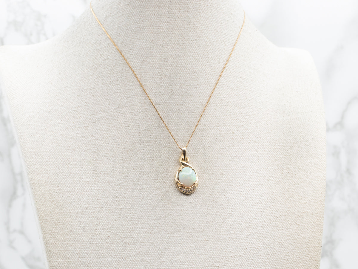 Opal and Diamond Pendant