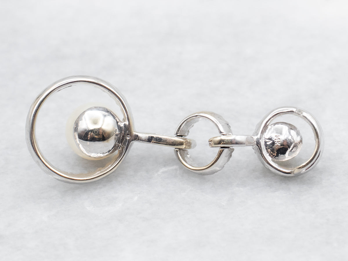 Colgante de diamantes y perlas de agua salada en oro blanco