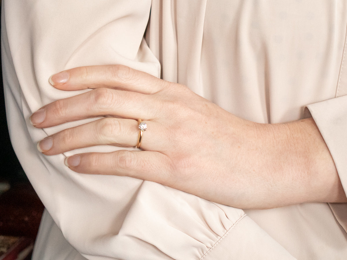 Anillo de compromiso con solitario de diamantes