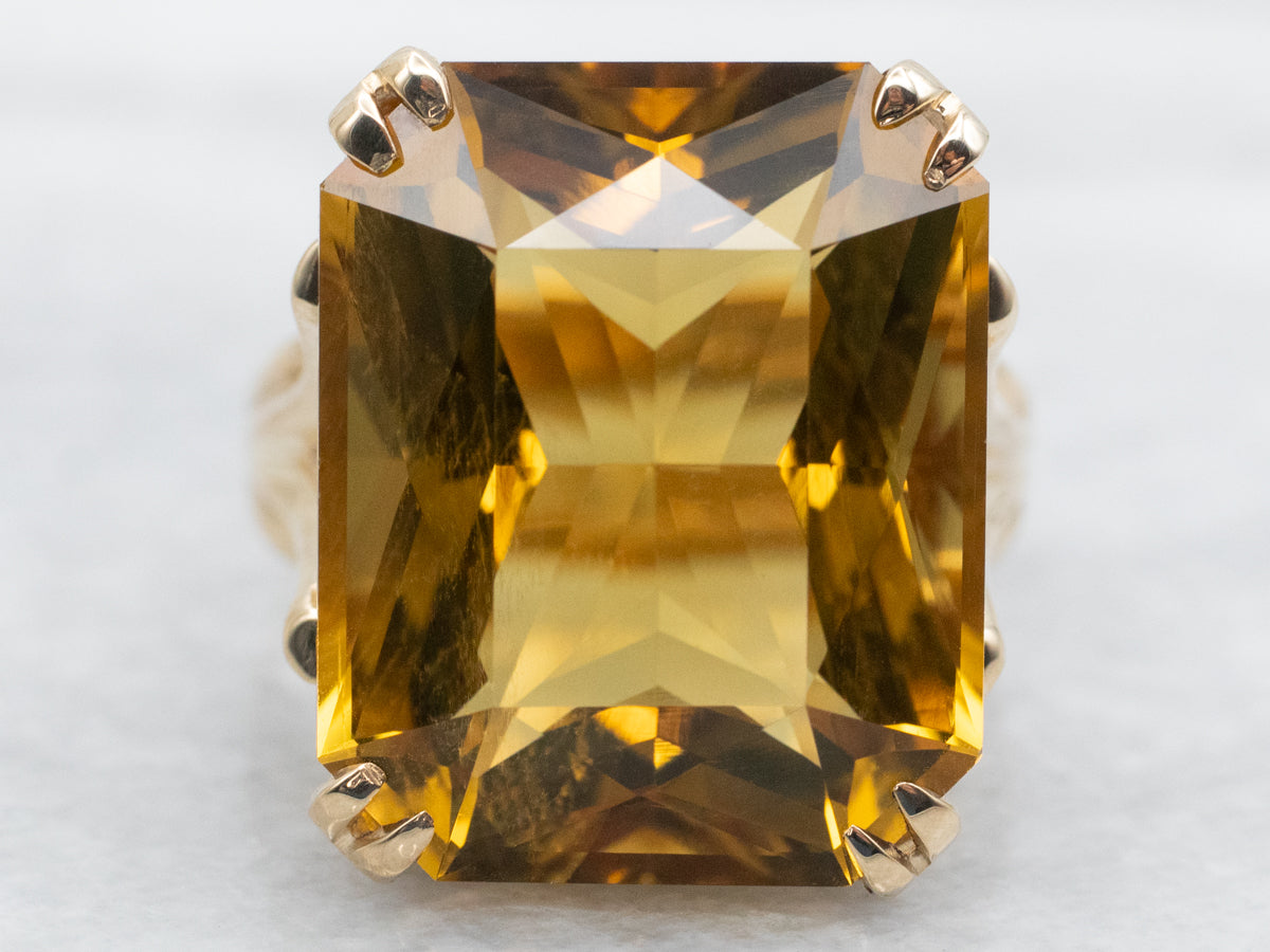 Citrine Cocktail Split Shank Ring