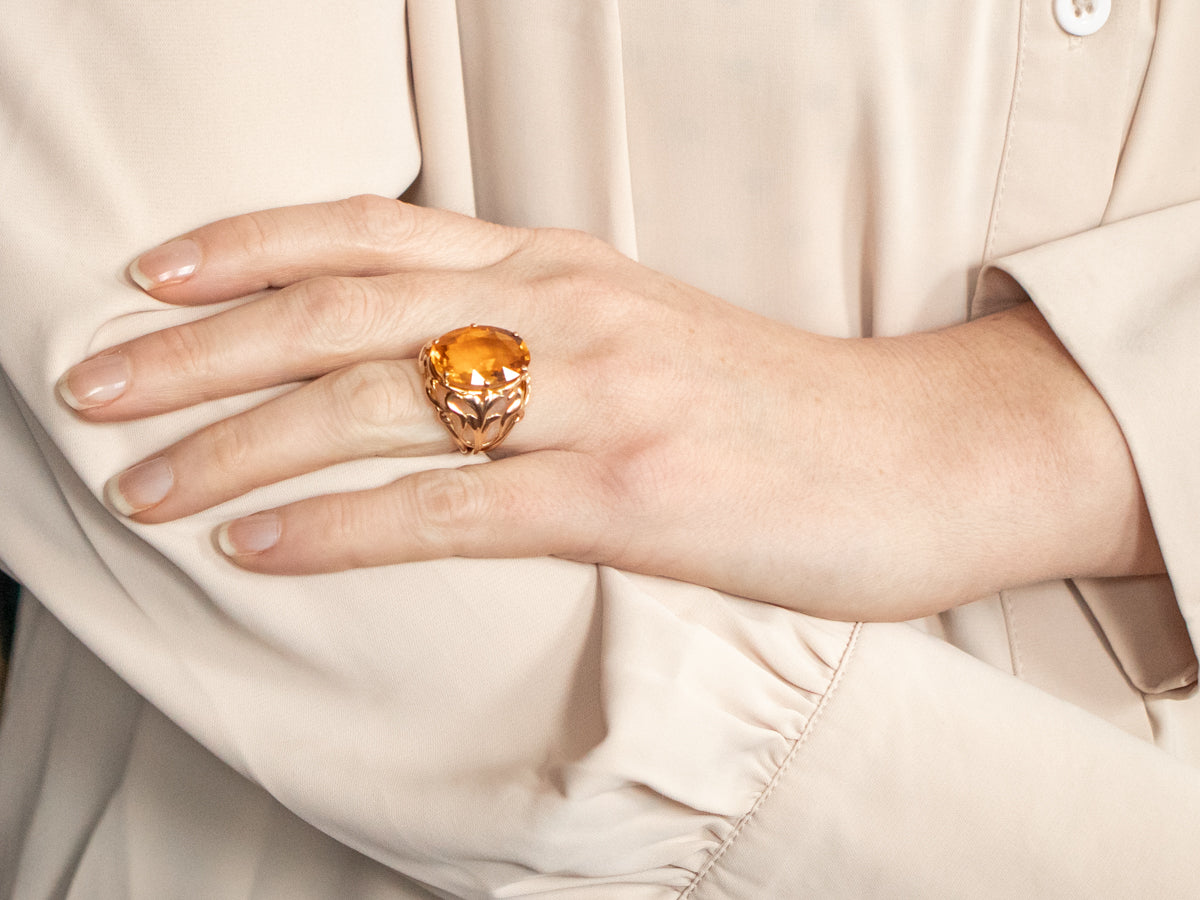 Citrine Solitaire Cocktail Ring