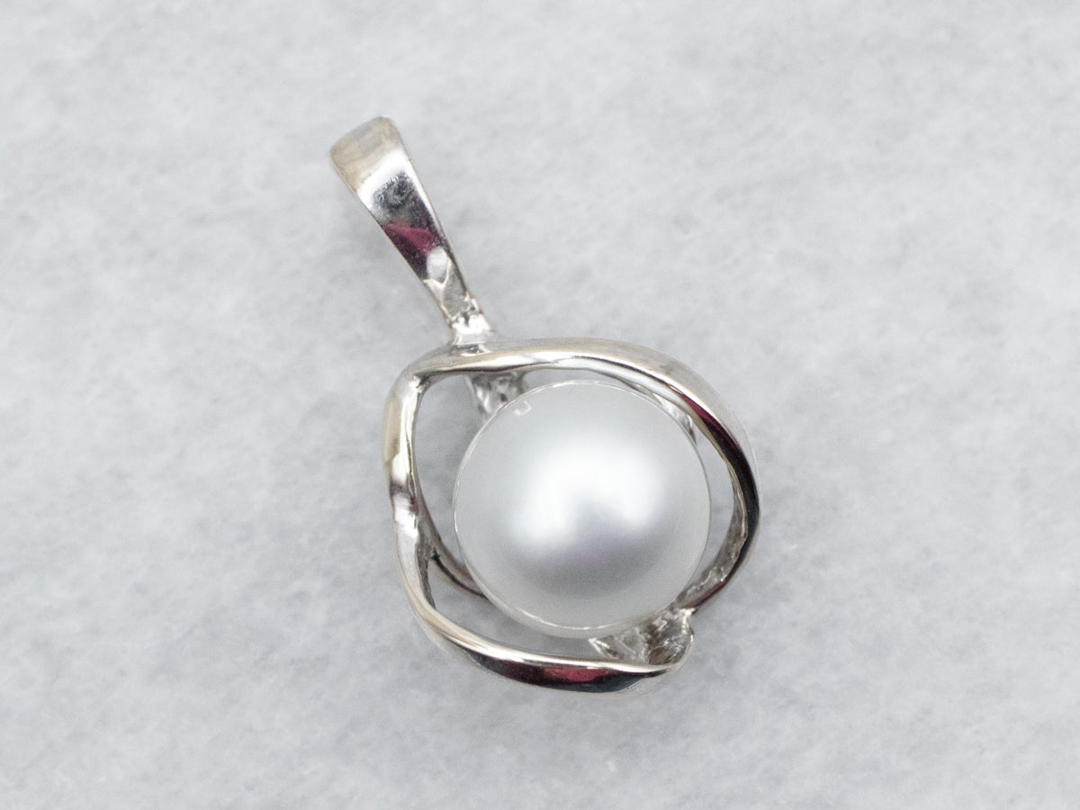 Colgante de perlas de oro blanco