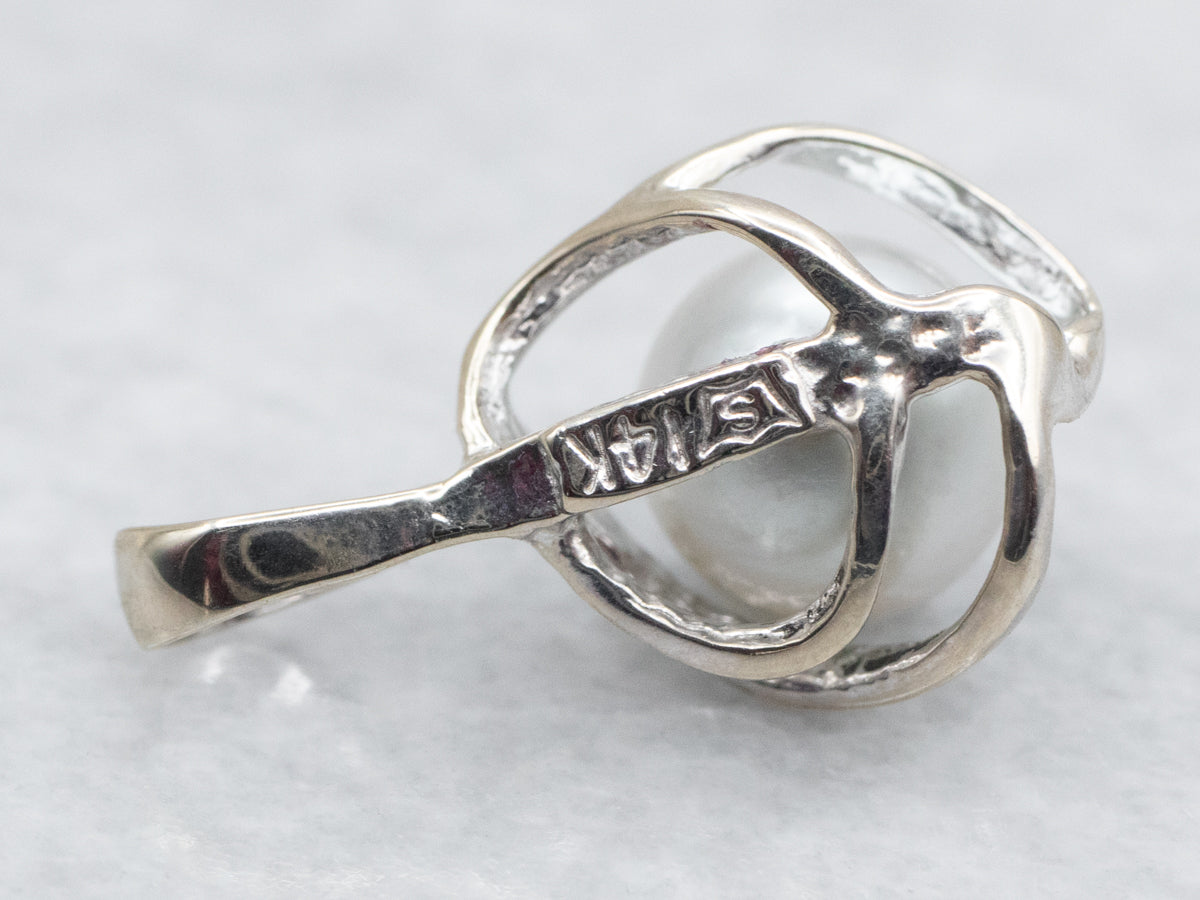 White Gold Pearl Pendant