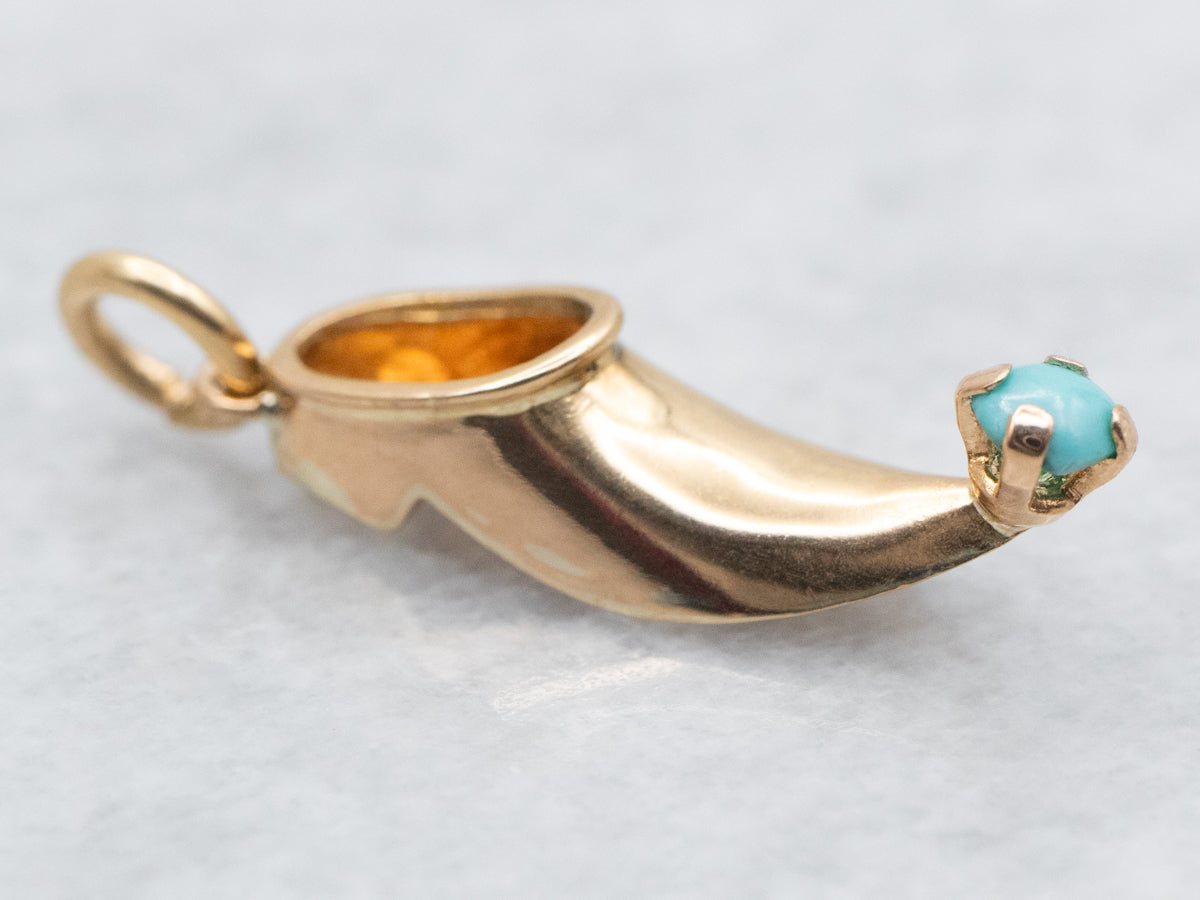 Charm para zapatos de cristal azul y oro amarillo