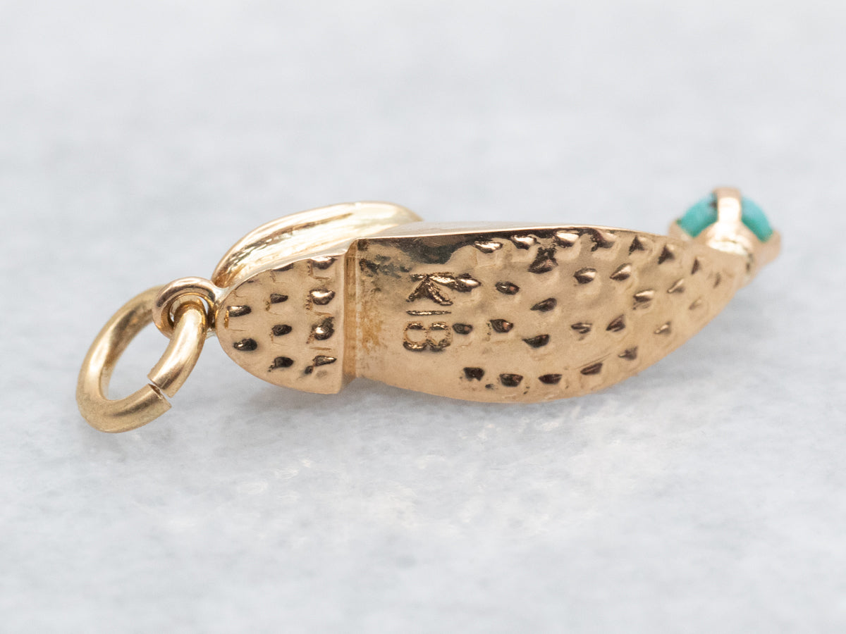 Charm para zapatos de cristal azul y oro amarillo