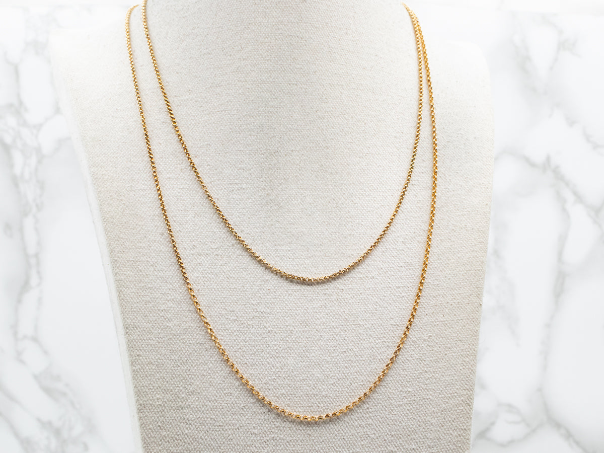 Long Antique Gold Sleepy Downtown Enamel Slide Pendant Necklace