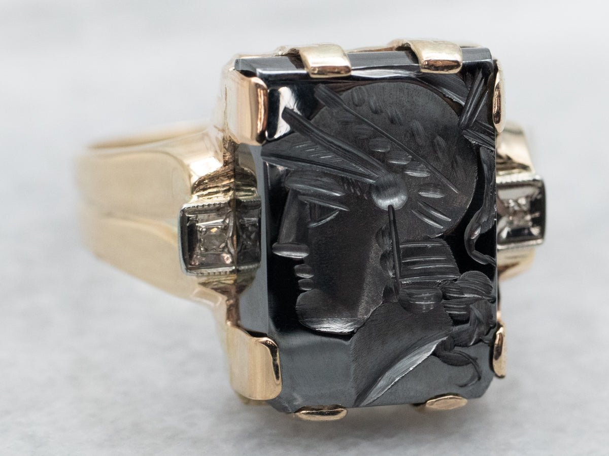 Hematite Intaglio Ring
