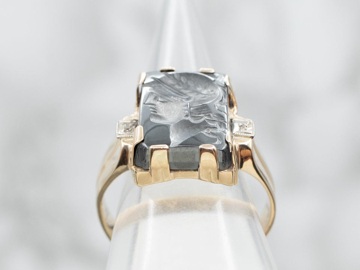 Hematite Intaglio Ring
