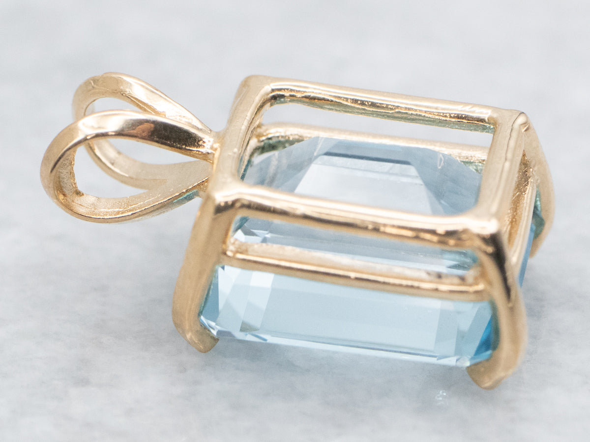 Blue Topaz Solitaire Pendant