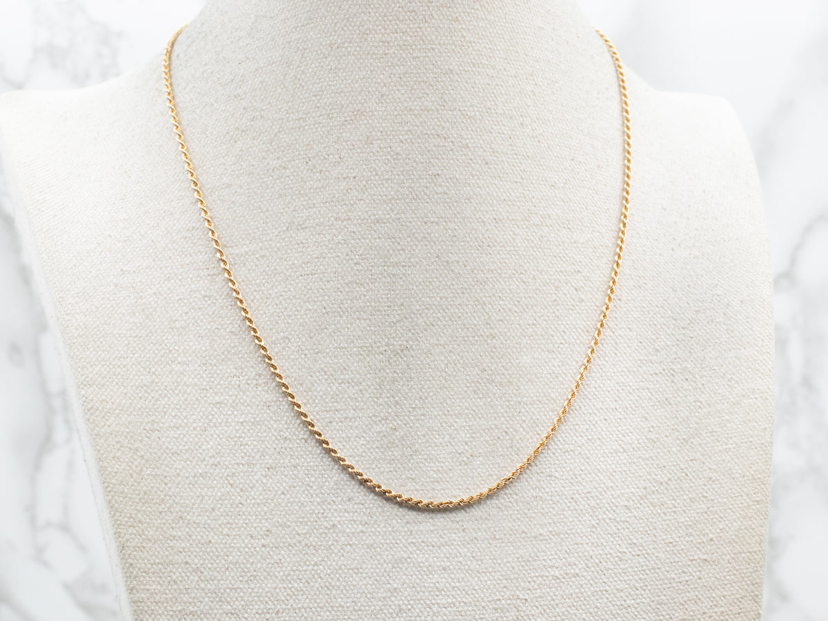 18-Karat Yellow Gold Rope Twist Chain with Spring Ring Clasp