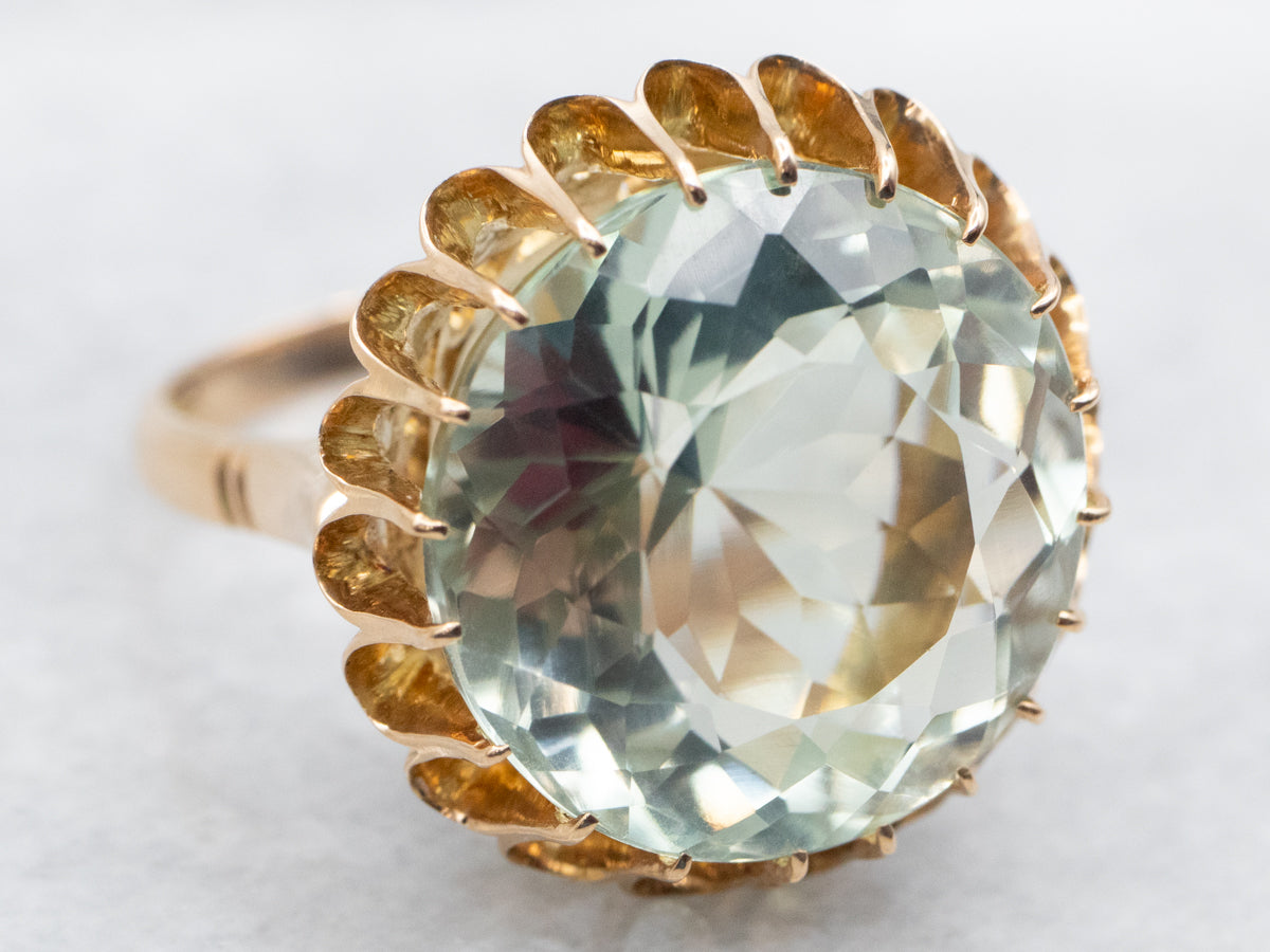 Prasiolite Quartz Cocktail Ring