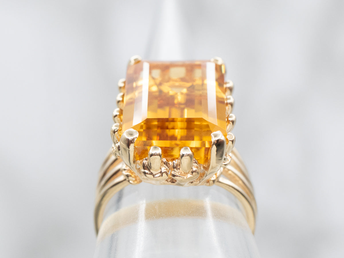 Citrine Solitaire Cocktail Ring