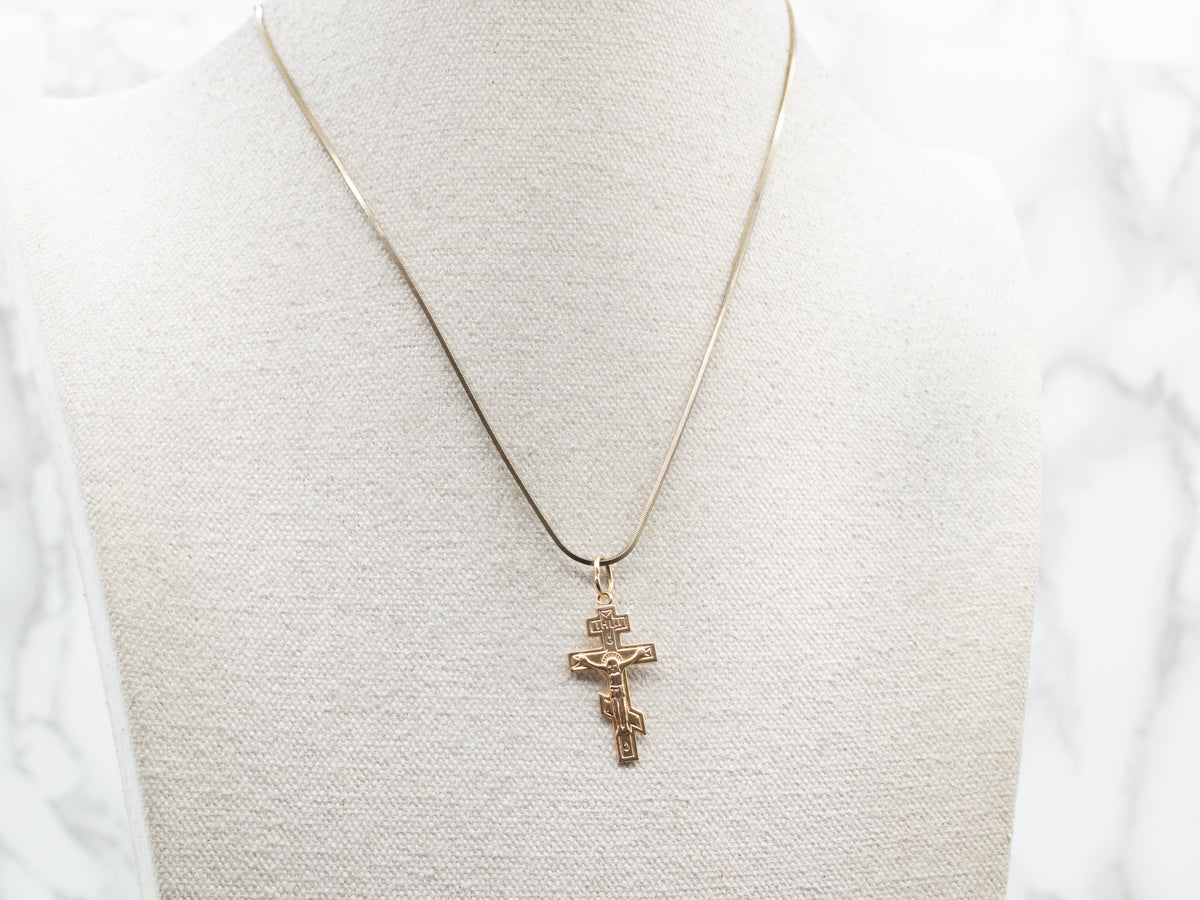Yellow Gold Crucifix Pendant