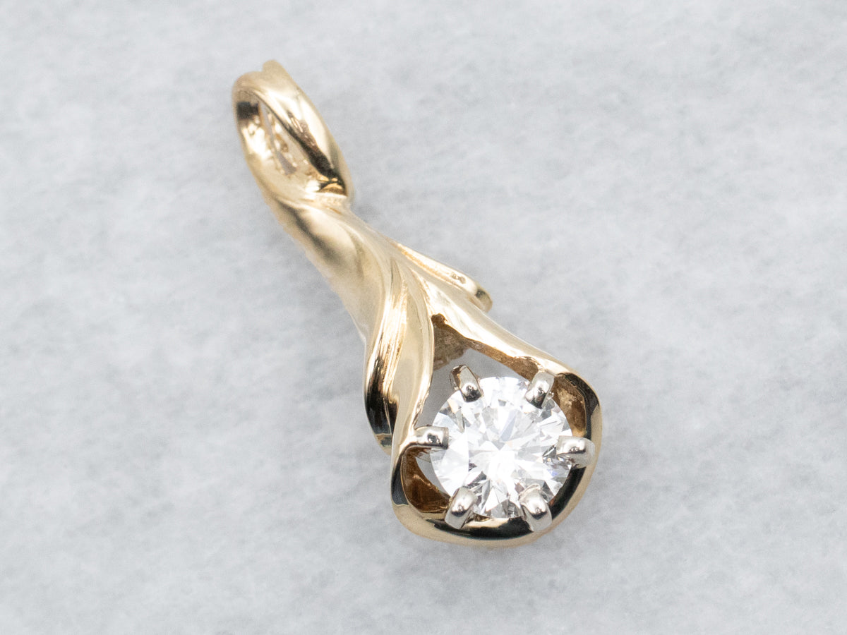 Botanical Diamond Solitaire Pendant