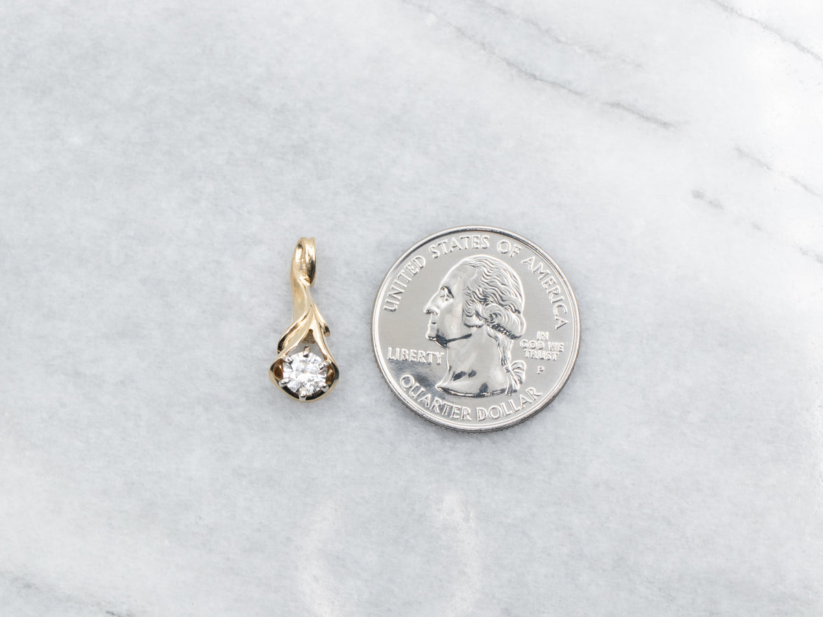Botanical Diamond Solitaire Pendant