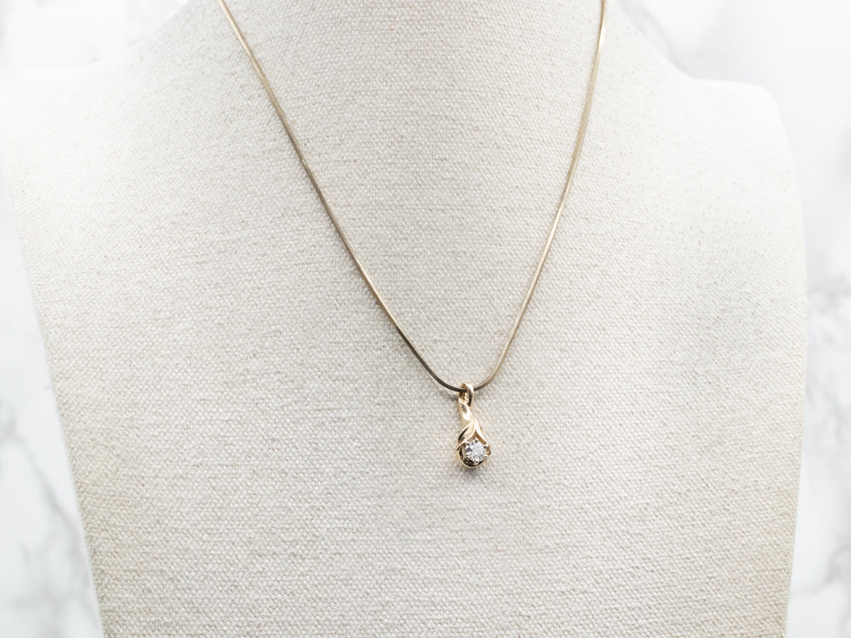 Botanical Diamond Solitaire Pendant