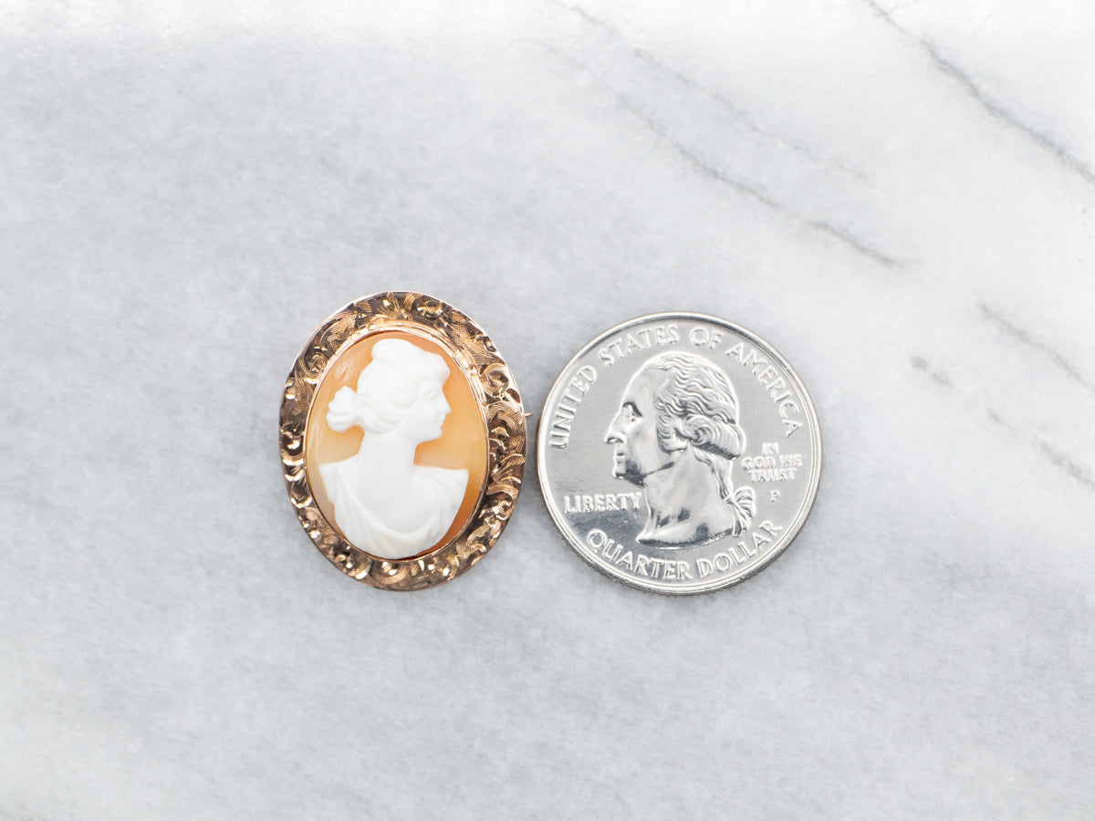 Vintage Gold Cameo Brooch or Pendant