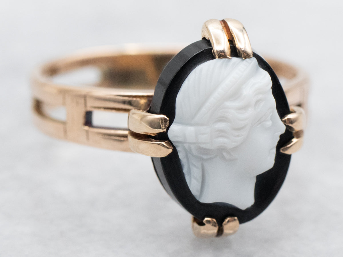 Vintage Sardonyx Cameo Ring