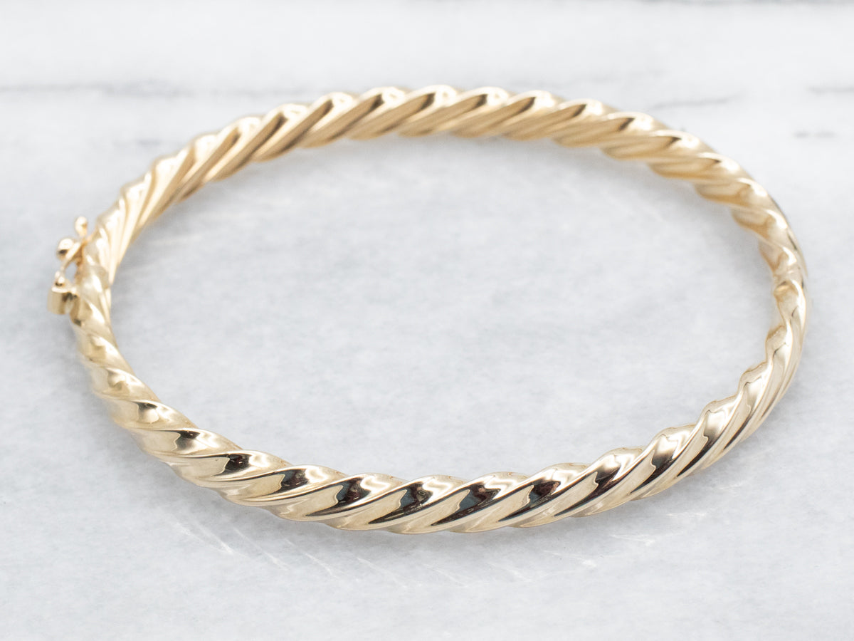Twisted Hinged Bangle Bracelet