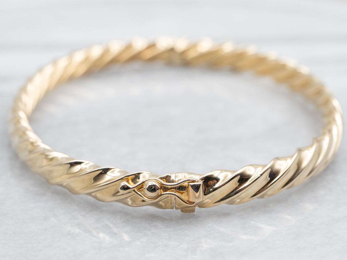 Twisted Hinged Bangle Bracelet