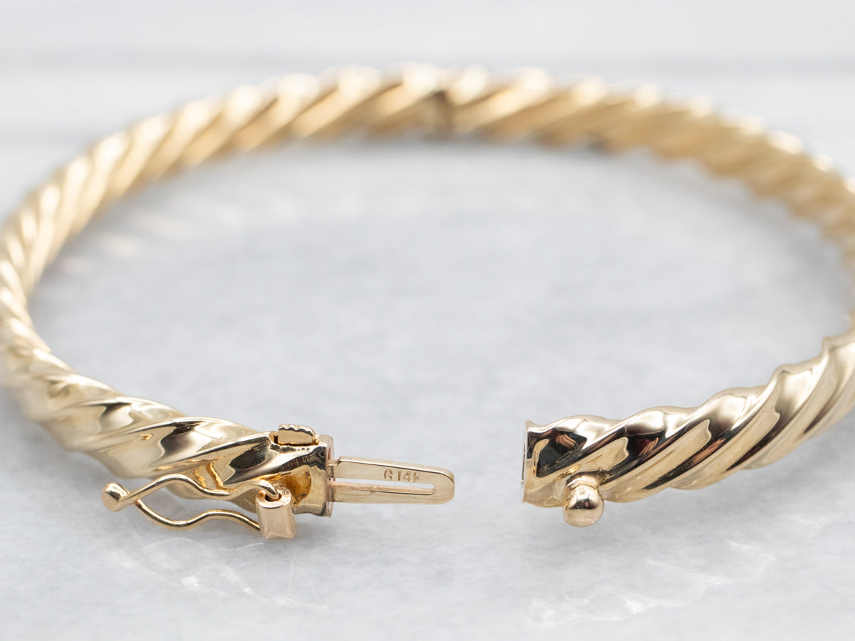 Twisted Hinged Bangle Bracelet