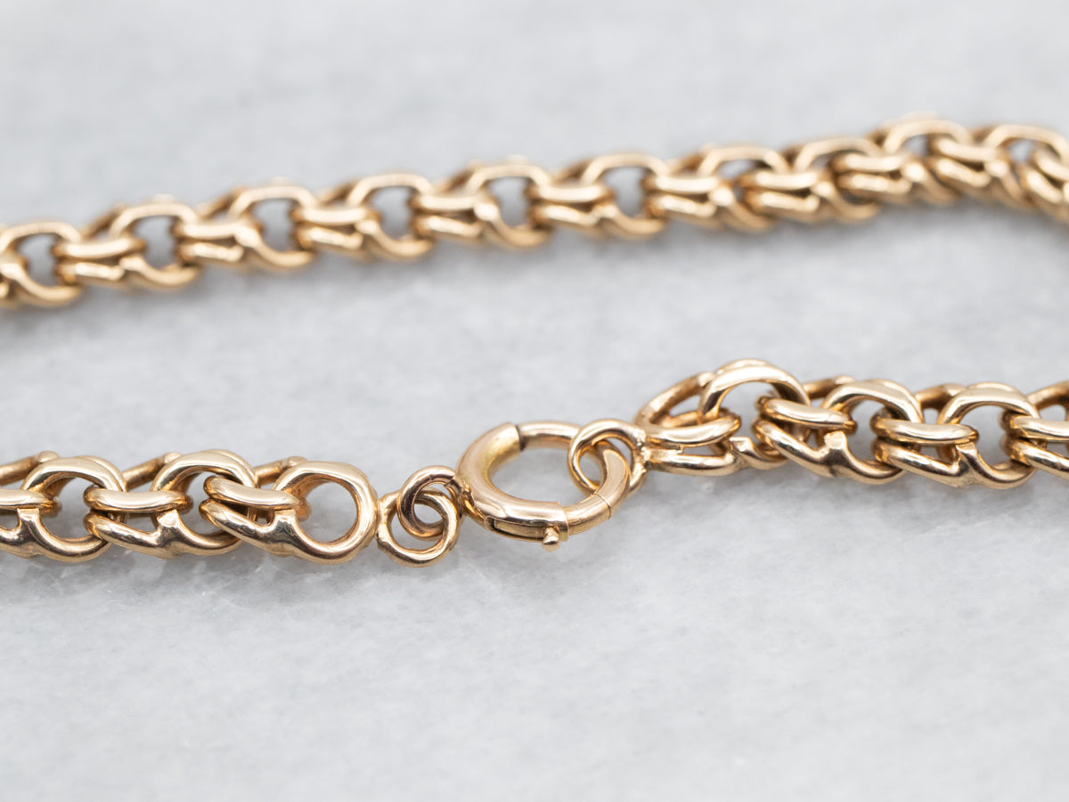 Double Link Chain Bracelet with Spring Ring Clasp