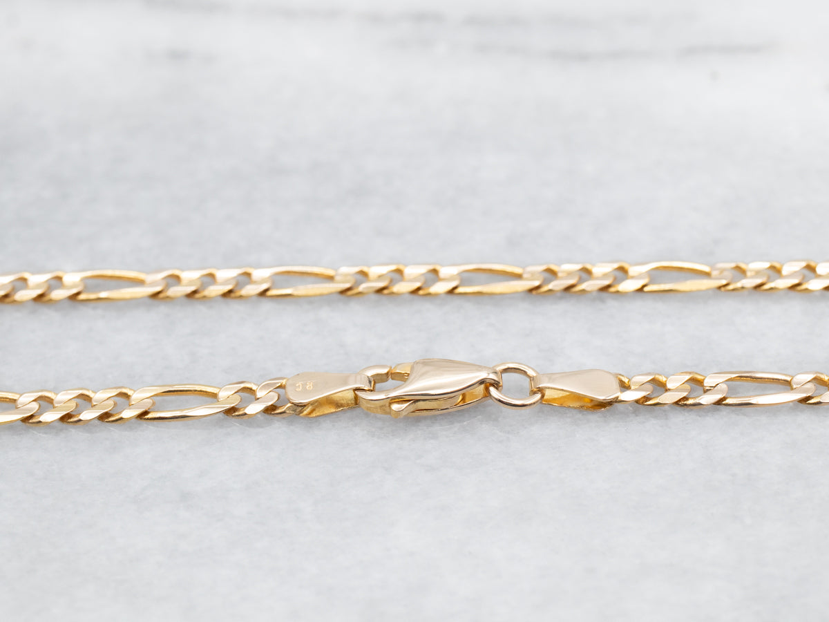 Yellow Gold Figaro Chain with Lobster Clasp