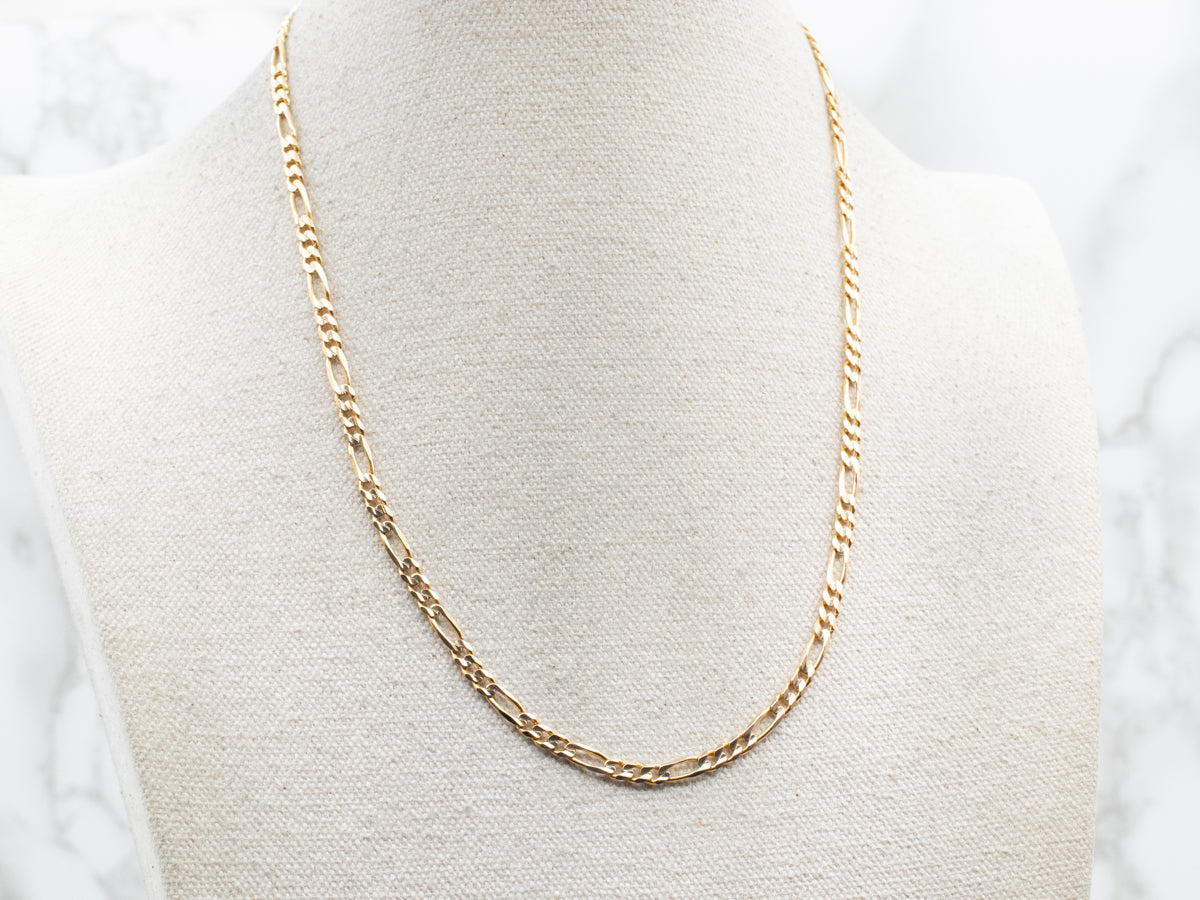 Yellow Gold Figaro Chain with Lobster Clasp