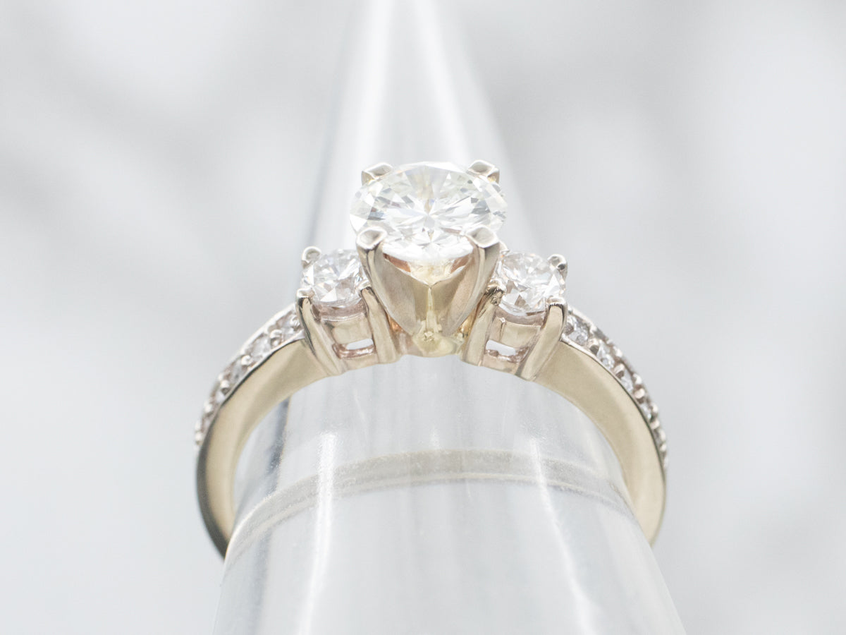 Modern Round Brilliant Diamond Engagement Ring
