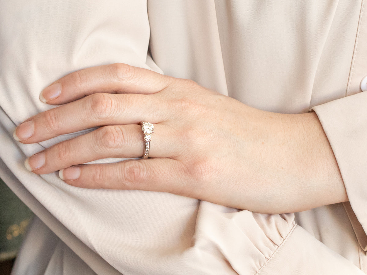 Modern Round Brilliant Diamond Engagement Ring