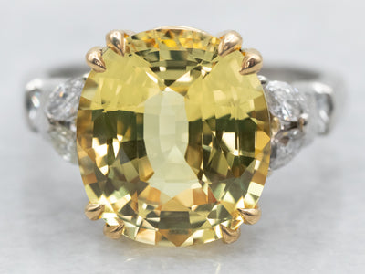 Decadent Yellow Sapphire and Diamond Statement Ring
