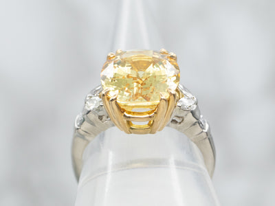 Decadent Yellow Sapphire and Diamond Statement Ring