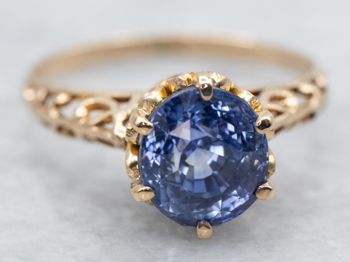 Stunning Sapphire Solitaire Engagement Ring