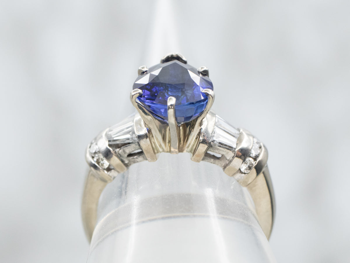Modern Pear Cut Sapphire Engagement Ring