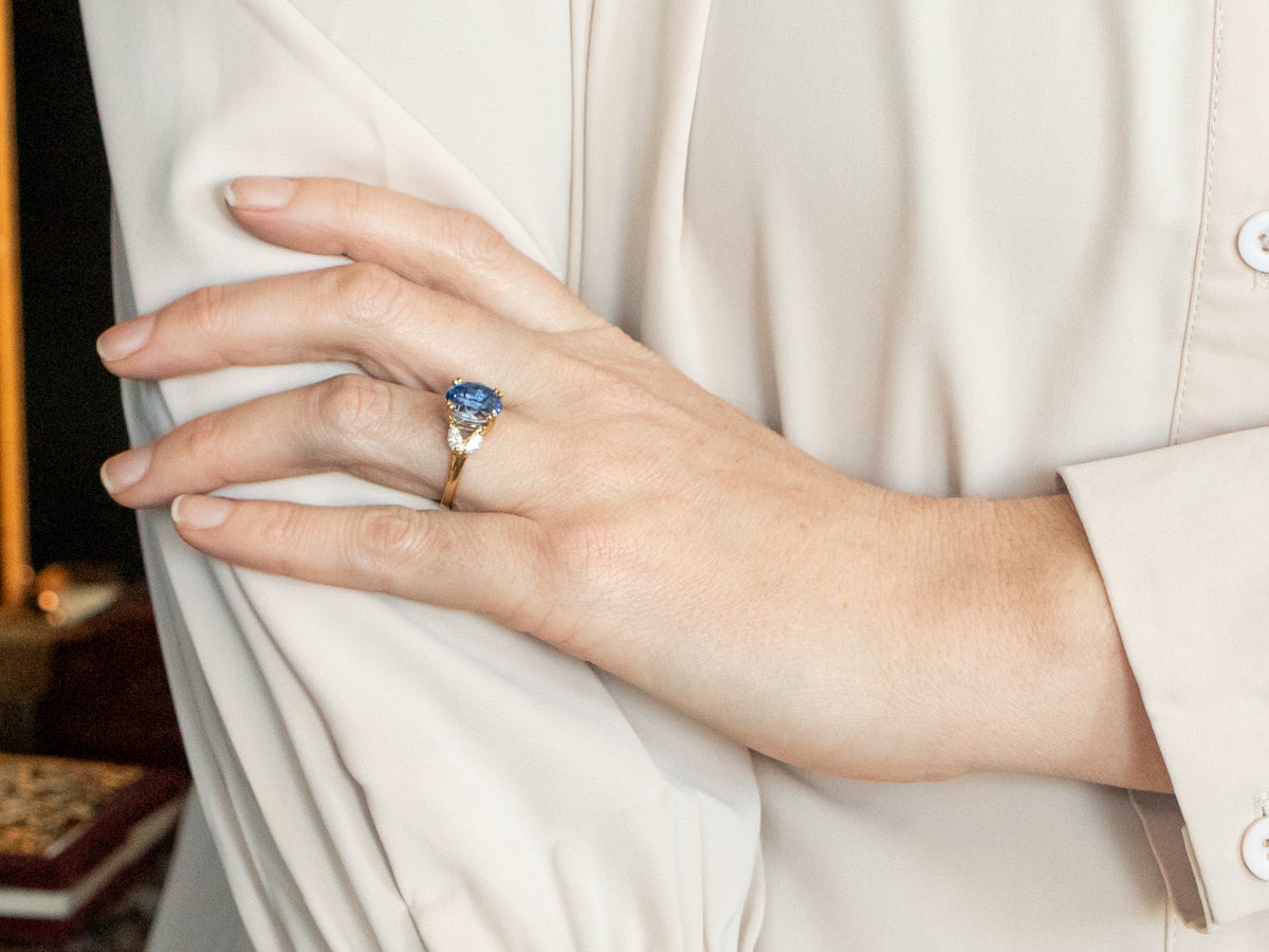 High-End Sapphire and Diamond Engagement Ring